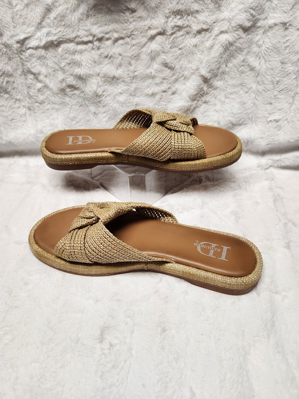 ID Required Tan Braided Slide Sandal